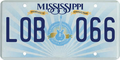MS license plate LOB066