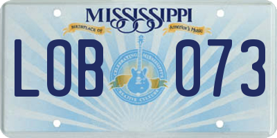 MS license plate LOB073