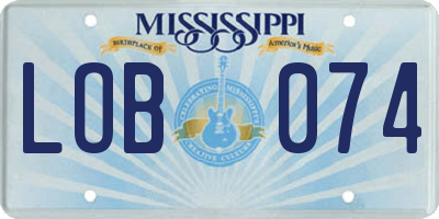 MS license plate LOB074