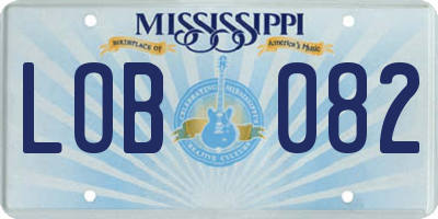 MS license plate LOB082