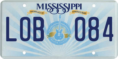 MS license plate LOB084