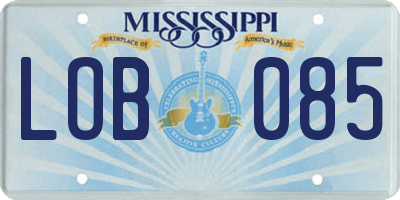 MS license plate LOB085