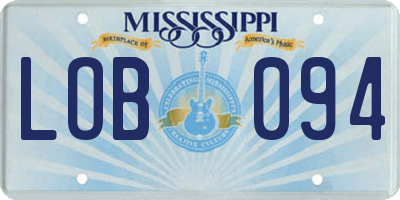 MS license plate LOB094