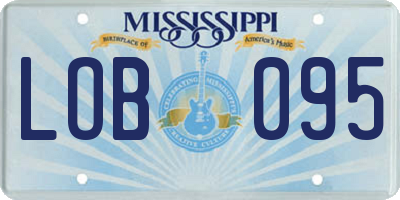 MS license plate LOB095