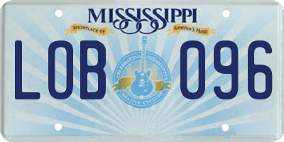 MS license plate LOB096