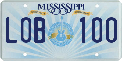 MS license plate LOB100