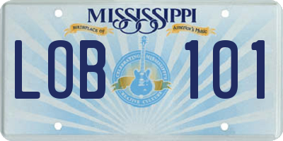 MS license plate LOB101