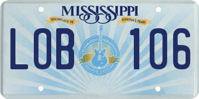 MS license plate LOB106