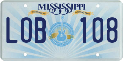 MS license plate LOB108