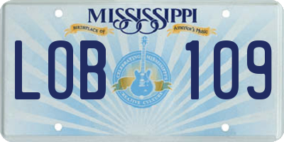 MS license plate LOB109