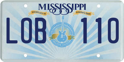 MS license plate LOB110