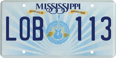MS license plate LOB113