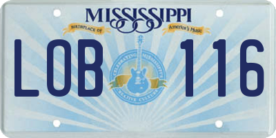 MS license plate LOB116