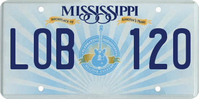 MS license plate LOB120