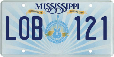 MS license plate LOB121