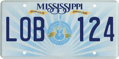 MS license plate LOB124