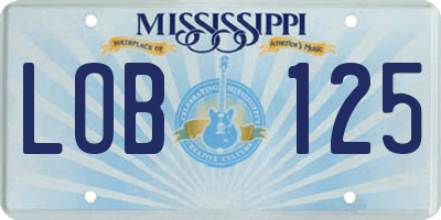 MS license plate LOB125