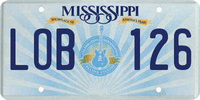 MS license plate LOB126