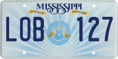 MS license plate LOB127