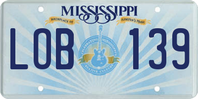 MS license plate LOB139