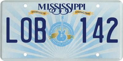 MS license plate LOB142