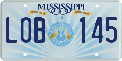 MS license plate LOB145
