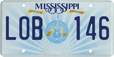 MS license plate LOB146