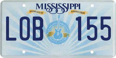 MS license plate LOB155