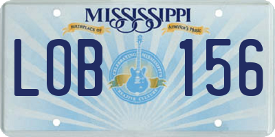 MS license plate LOB156