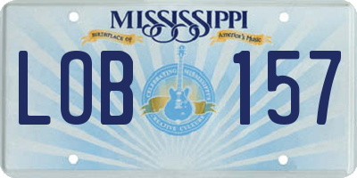 MS license plate LOB157