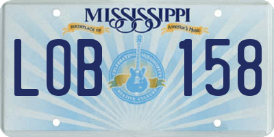 MS license plate LOB158