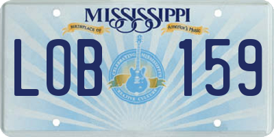 MS license plate LOB159