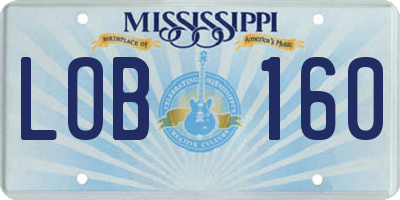 MS license plate LOB160