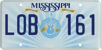 MS license plate LOB161