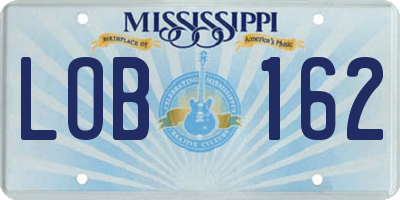 MS license plate LOB162
