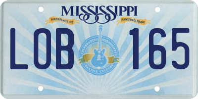 MS license plate LOB165