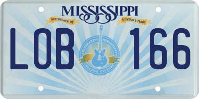 MS license plate LOB166