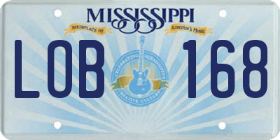 MS license plate LOB168