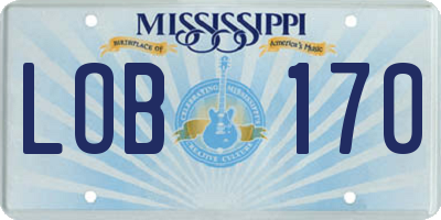 MS license plate LOB170