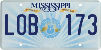MS license plate LOB173