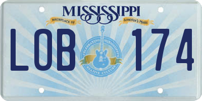 MS license plate LOB174