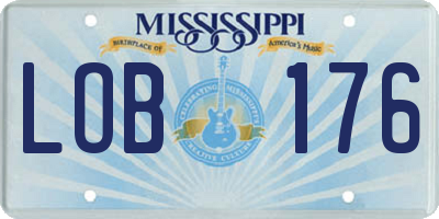 MS license plate LOB176