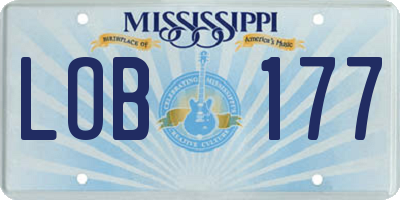 MS license plate LOB177