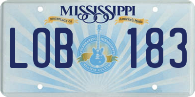 MS license plate LOB183