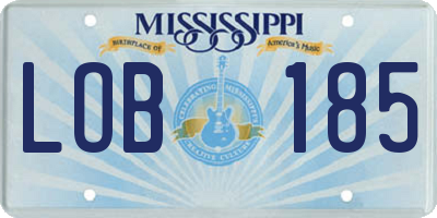 MS license plate LOB185