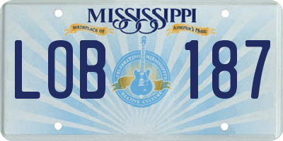 MS license plate LOB187
