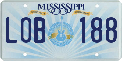 MS license plate LOB188