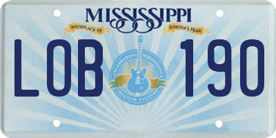 MS license plate LOB190