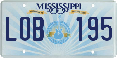 MS license plate LOB195