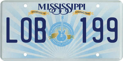 MS license plate LOB199